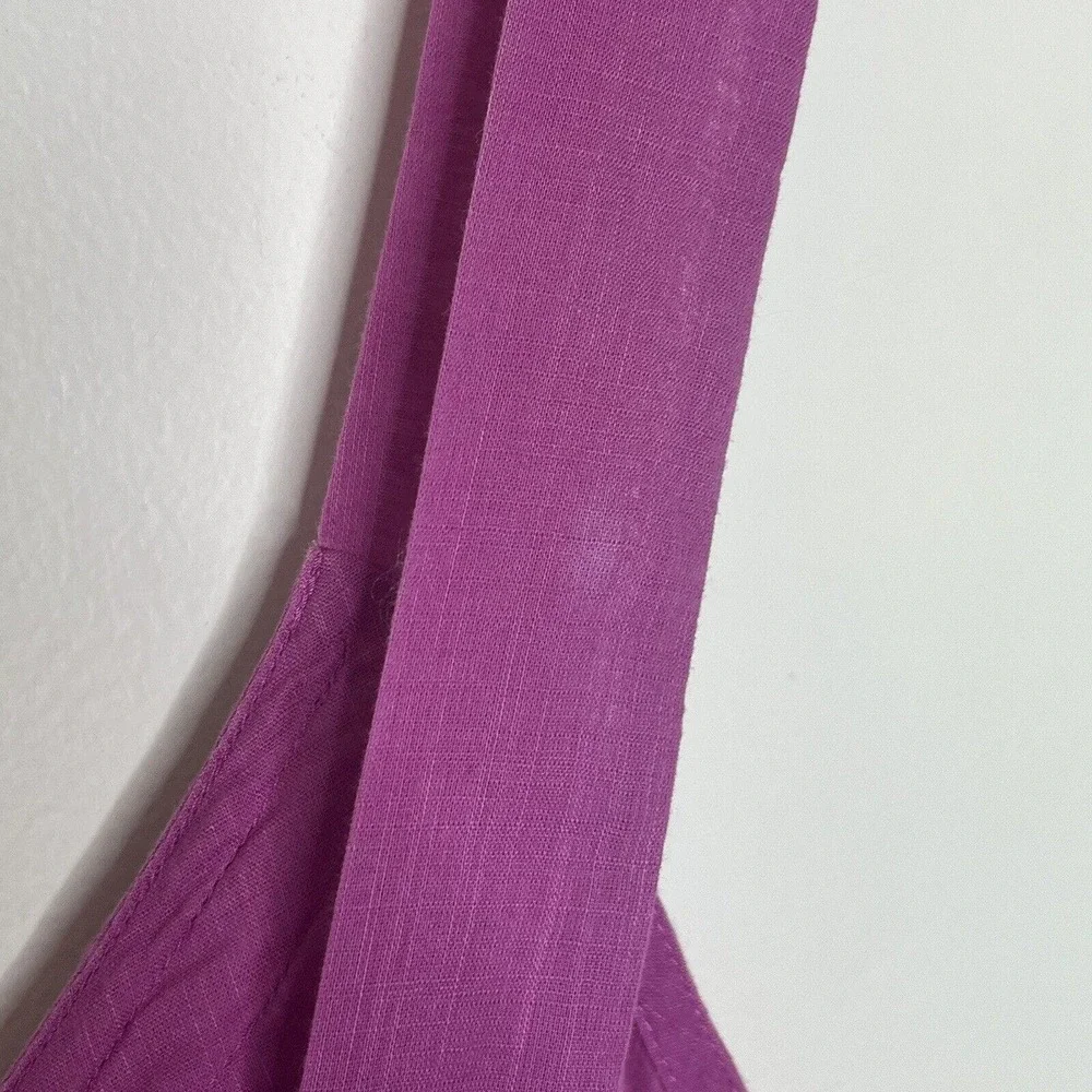 LOFT Sleeveless Fringe Top Purple Women’s Size L Cotton Strappy Summer - Picture 7 of 7